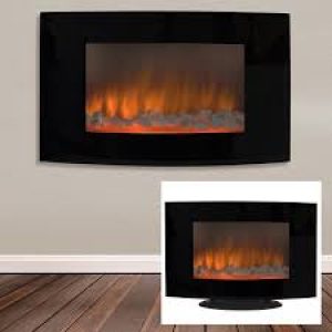 Best Choice Products Large 1500W Heat Adjustable Electric Wall Mount & Free Standing Fireplace Heater with Glass XL
